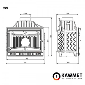 Фото4.Камінна топка KAWMET W4 (14,5 kW)